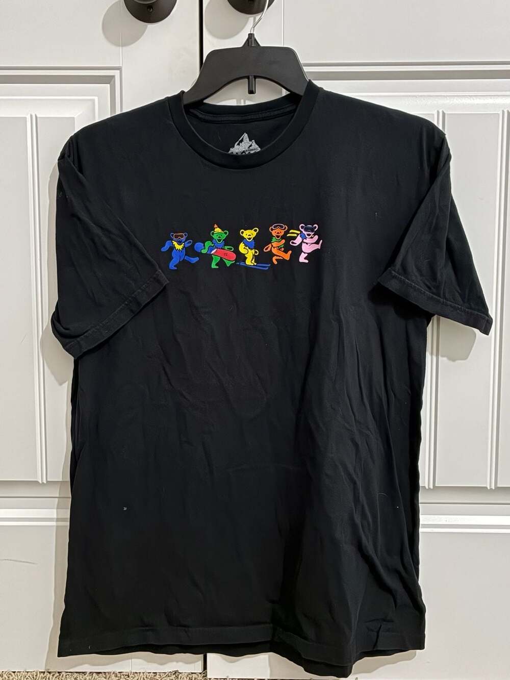 Teton Gravity Research Grateful Dead Dancing Bears T-Shirt Size XL Black Cotton